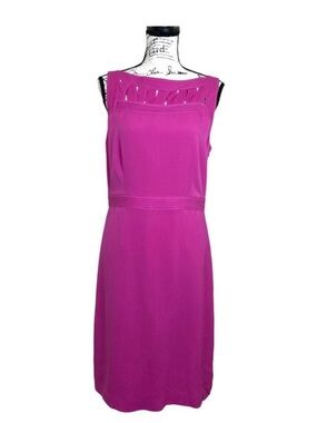 Tory Burch Women's Silk Dress Sleeveless Hot Pink Size 8
